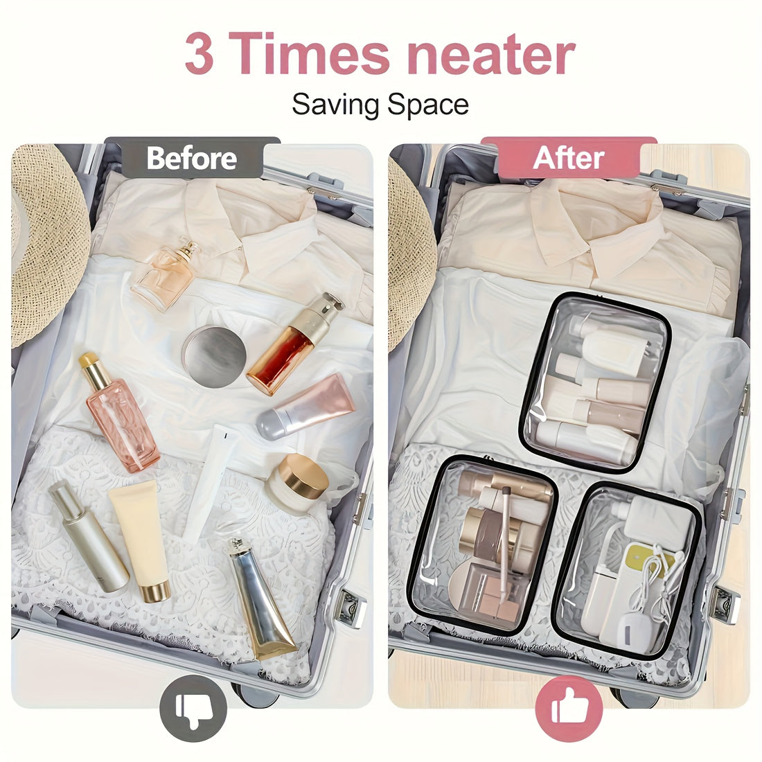 transparent casual handbag suitable men women used a makeup
