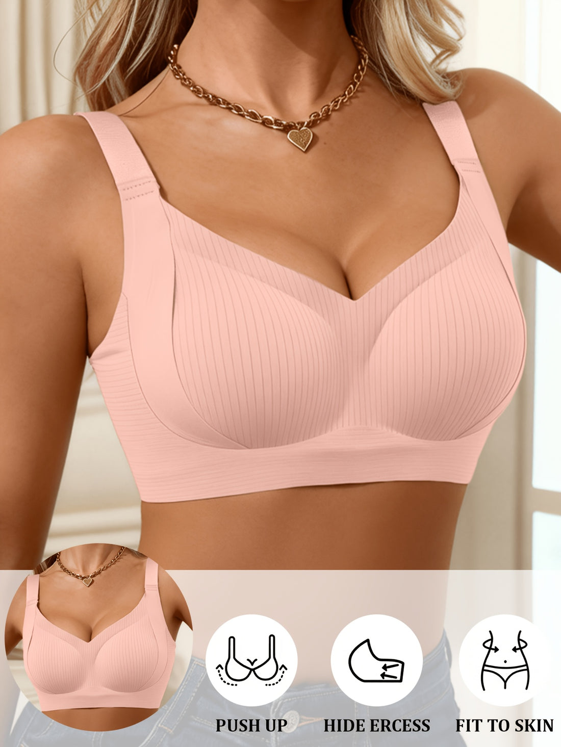 women s wide strap push bra comfortable
