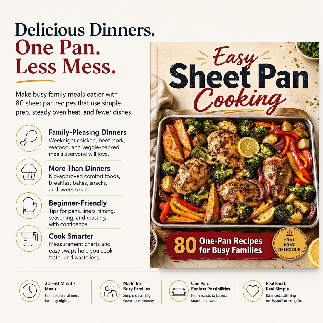 easy sheet 80 recipes busy families temu