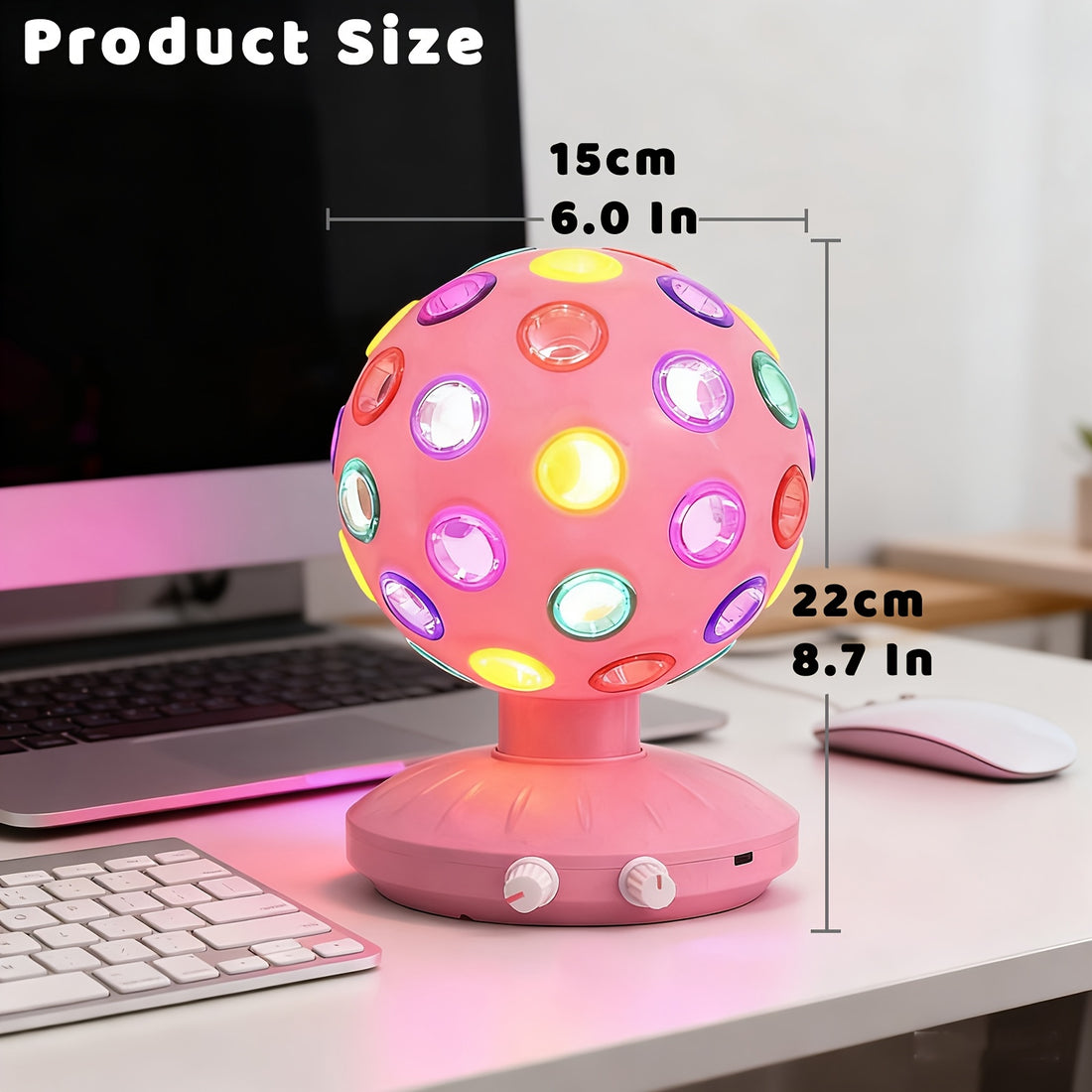 pink spinning disco ball ambient lighting 360 rotary speed