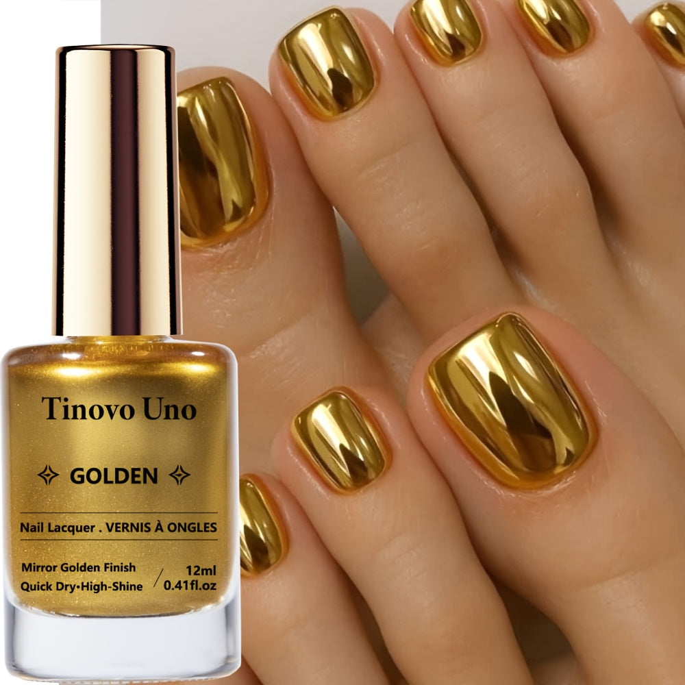 tinovo golden metallic nail polish quick drying formula
