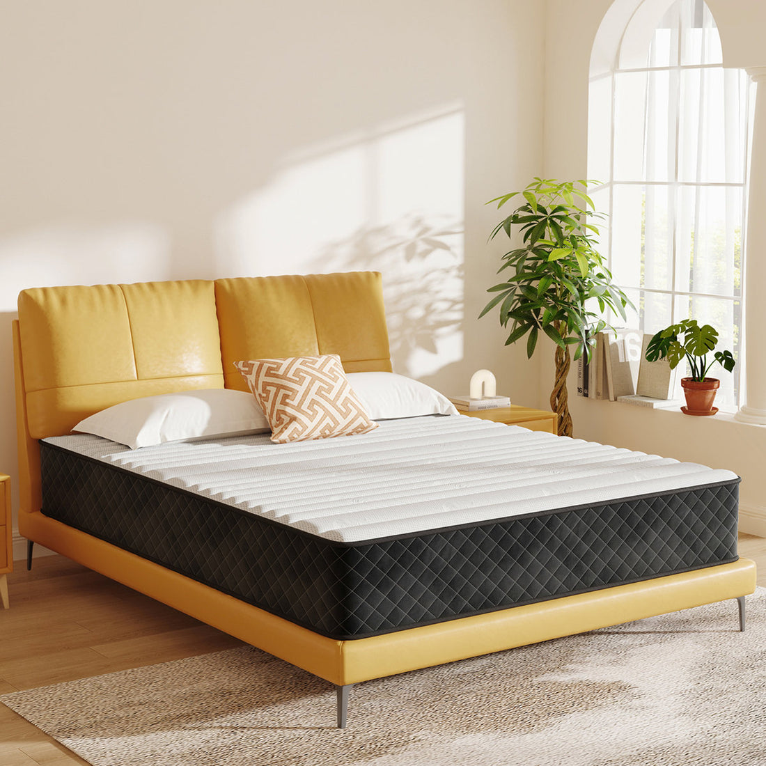 Alwyn Home 10 in Queen Mattress Pillow Top Hybrid Mattress in a box Medium Firm Mattress with Pressure Relief,Low Motion Transfer,CertiPUR-US Certified