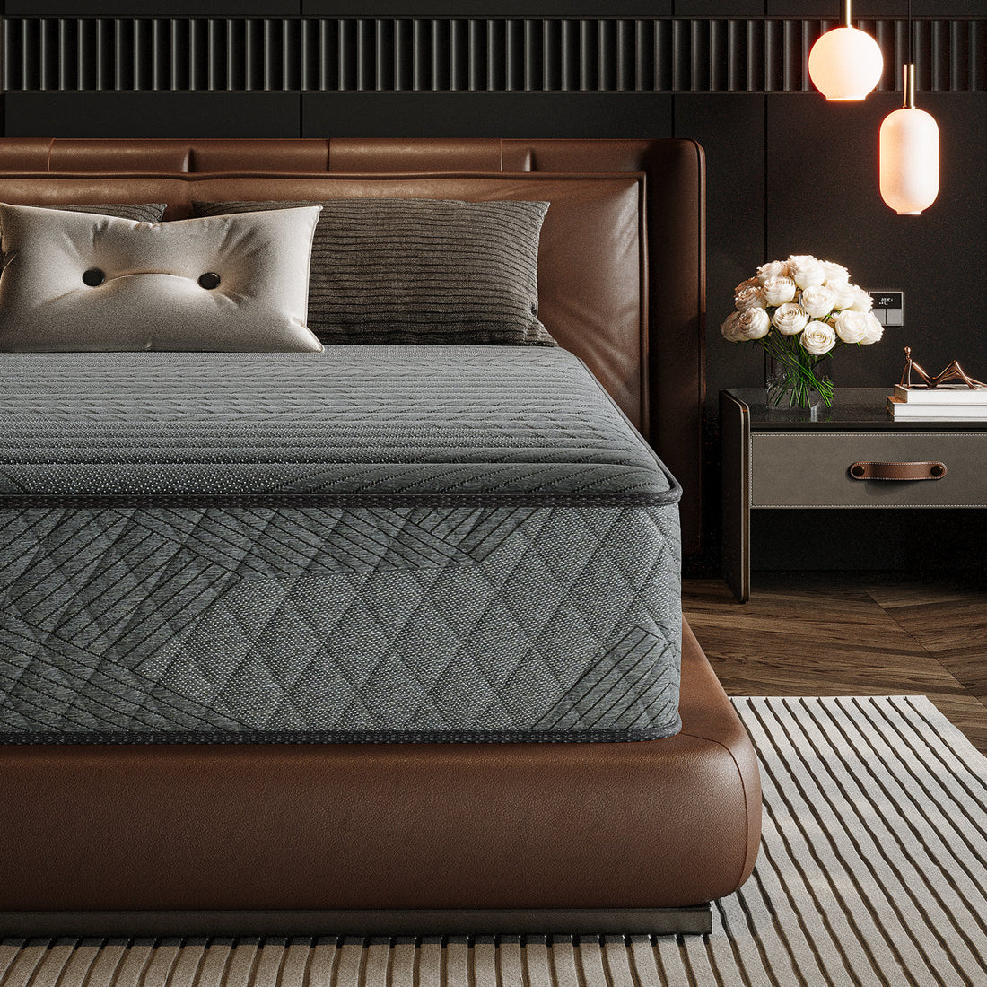 Alwyn Home 8“ Cooling Medium Gel Memory Foam Hybrid Mattress – CertiPUR-US, OEKO-TEX, SGS Certifie
