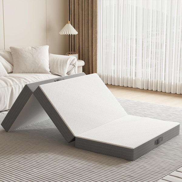 Alwyn Home Tri-fold 6" Memory Foam Mattress,Extra Support Foldable Futon Floor Mattress Pad in a Box , Portable Folding Murphy Bed Mattress