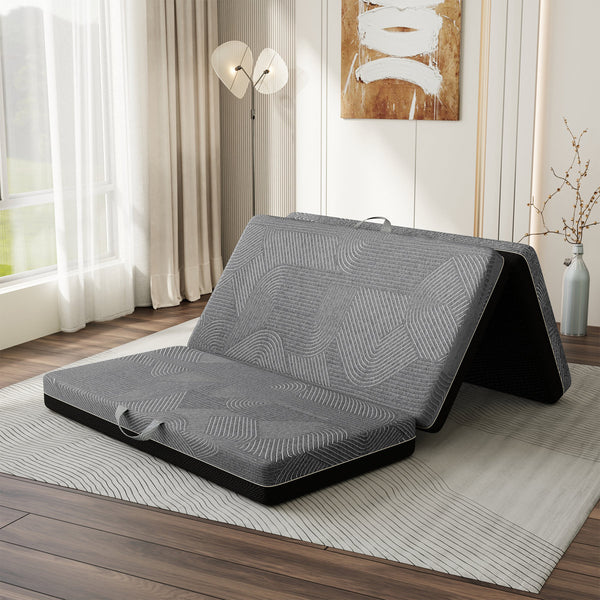 Alwyn Home Tri-fold 6'' Memory Foam Mattress, Portable Folding Murphy Bed Mattress with Washable Cover