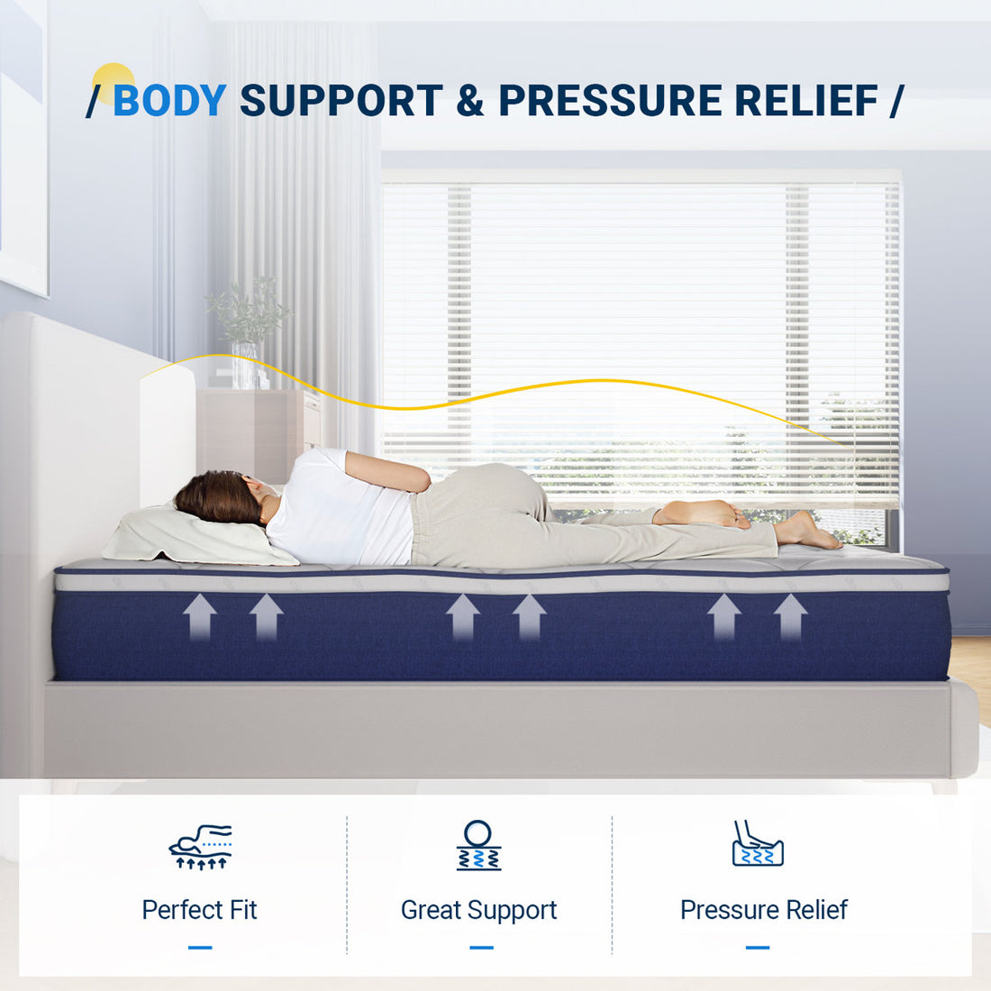 Avenco 12'' Medium Soft Memory Foam Hybrid Mattress