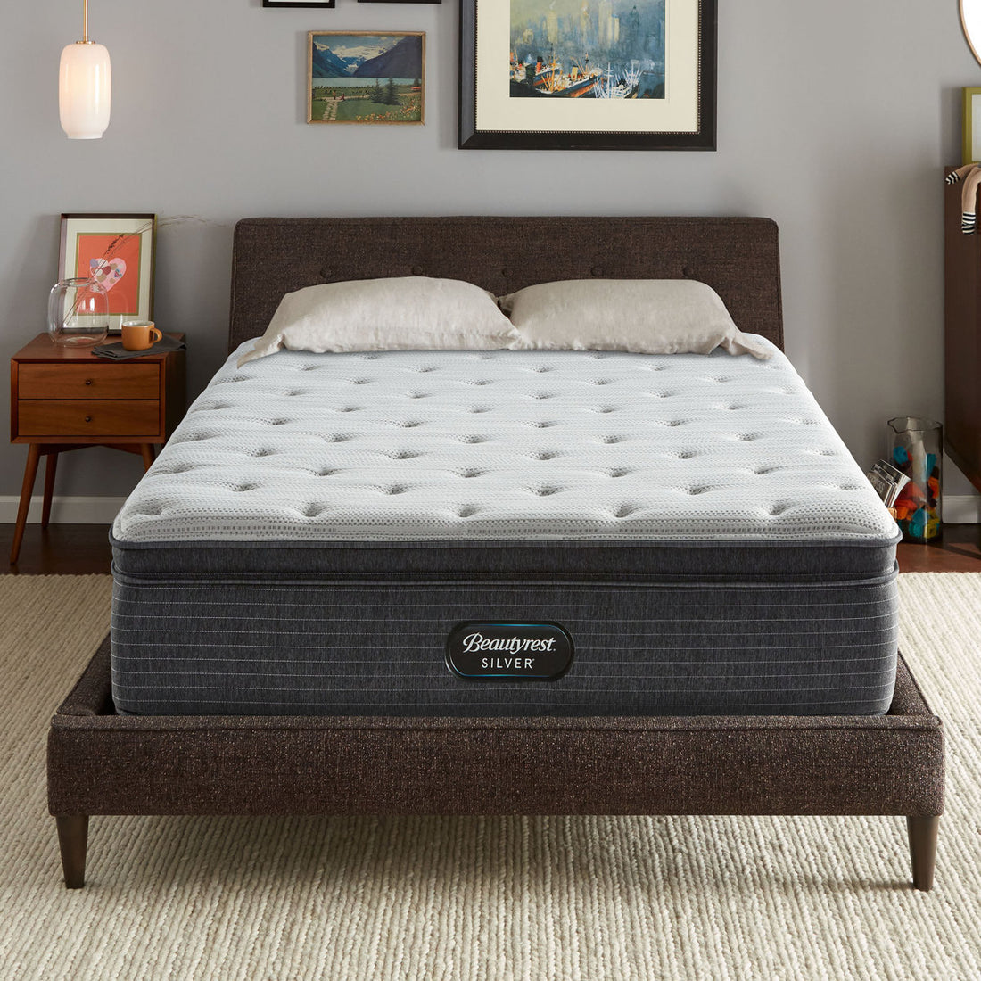 Beautyrest 15" Plush Pillow Top Innerspring Mattress and Box Spring Set