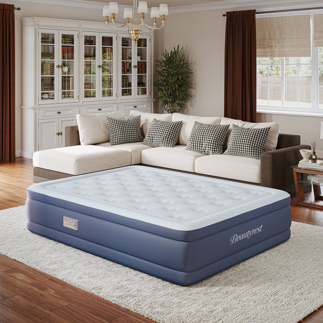 Beautyrest 17 in Supreme Air Auto Shut-Off Air Mattress - Built-in SureLock Pump and Auto Shut-Off
