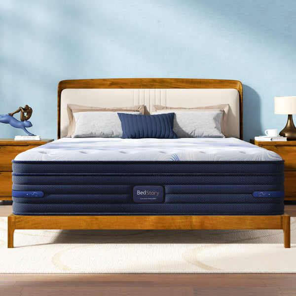 Bedstory 13" Firm Hybrid Mattress with Wool Layer & 3-Zone Support- CertiPUR-US/OEKO-TEX