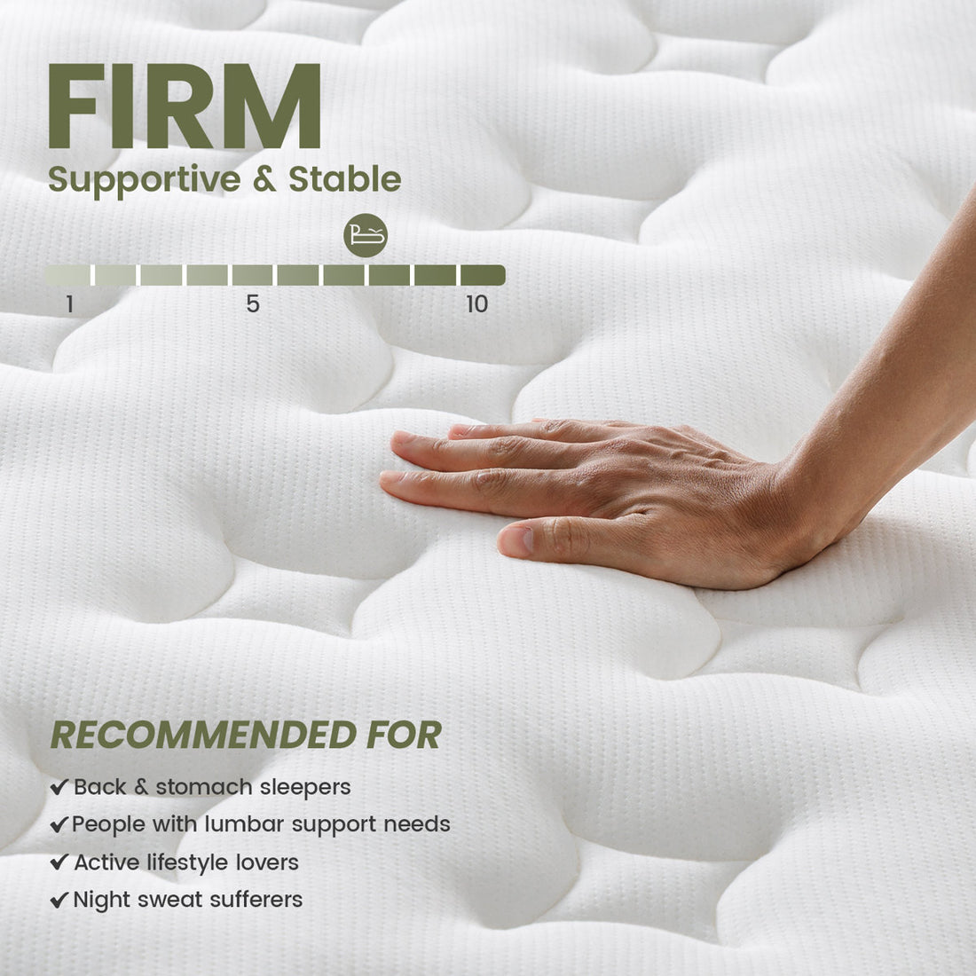 Bedstory 7-Layer Hybrid Mattress with Pocketed Coils & Dual-Zone Support - Cooling Gel Memory Foam, CertiPUR-US/OEKO-TEX/C,No Fiberglass