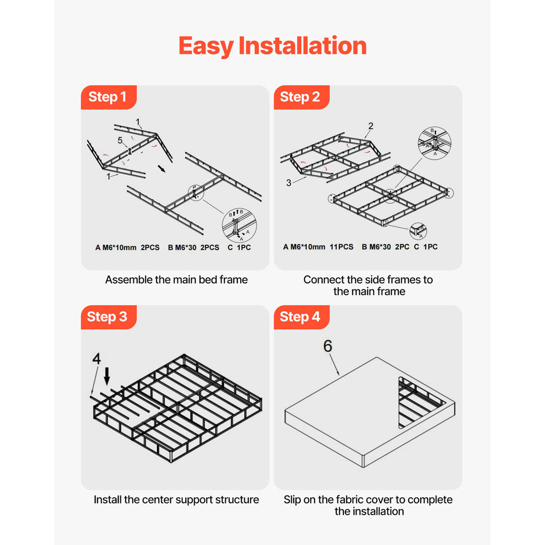 Box Spring, 9.1 in Mattress Foundation, 3500 lbs Max Weight Capacity, 79.1 x 59.6 x 9.1 in, Queen Size Bed Frame with Washable Fabric Cloth, Heavy-Duty Metal Frame for Queen Bed, Easy Assembly