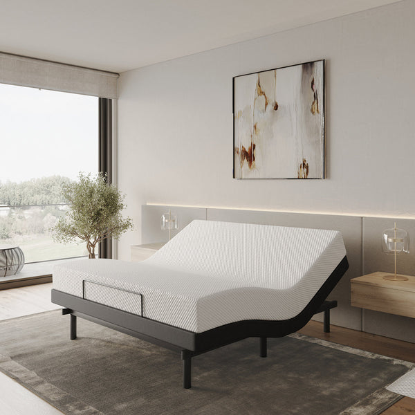 Clara Clark Massaging Zero Gravity, Zero Clearance Adjustable Bed with Wireless Remote, USB Ports & LED Lights