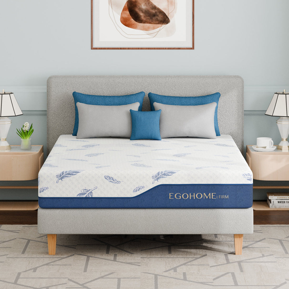 EGOHOME 8" Firm Gel Cooling Breathable Memory Foam Mattress in a Box with CertiPUR-US