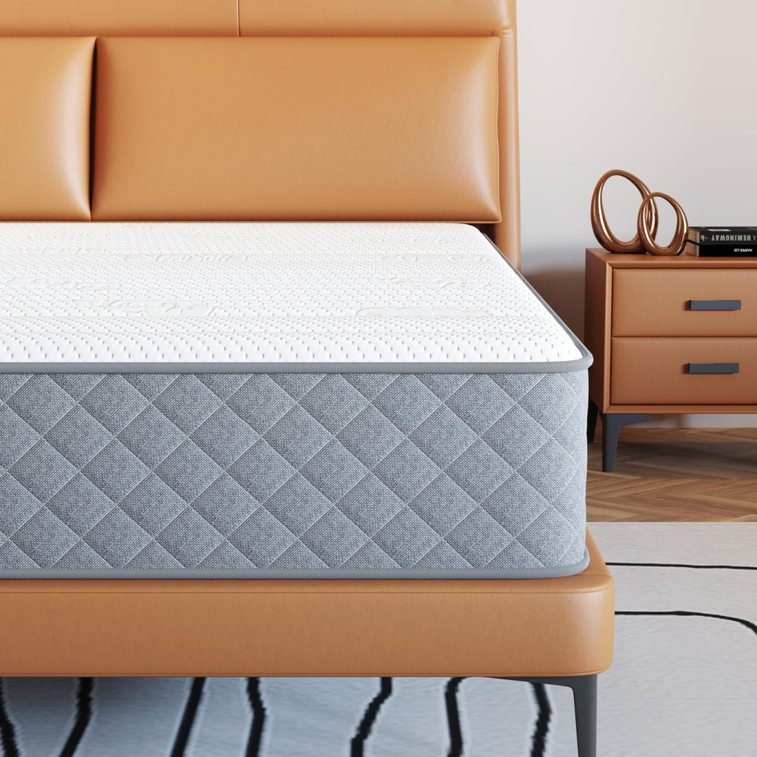 Firm Mattress Cooling-Gel Memory Foam And Pocket Spring Hybrid Mattress, Mattress In A Box, Certipur-US Certified