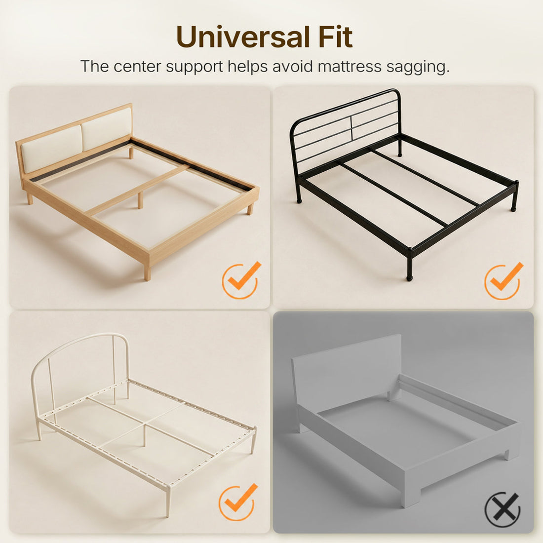 Full Box Spring Low Profile, Metal Box Spring for Full Bed, Mattress Foundation Easy Assembly