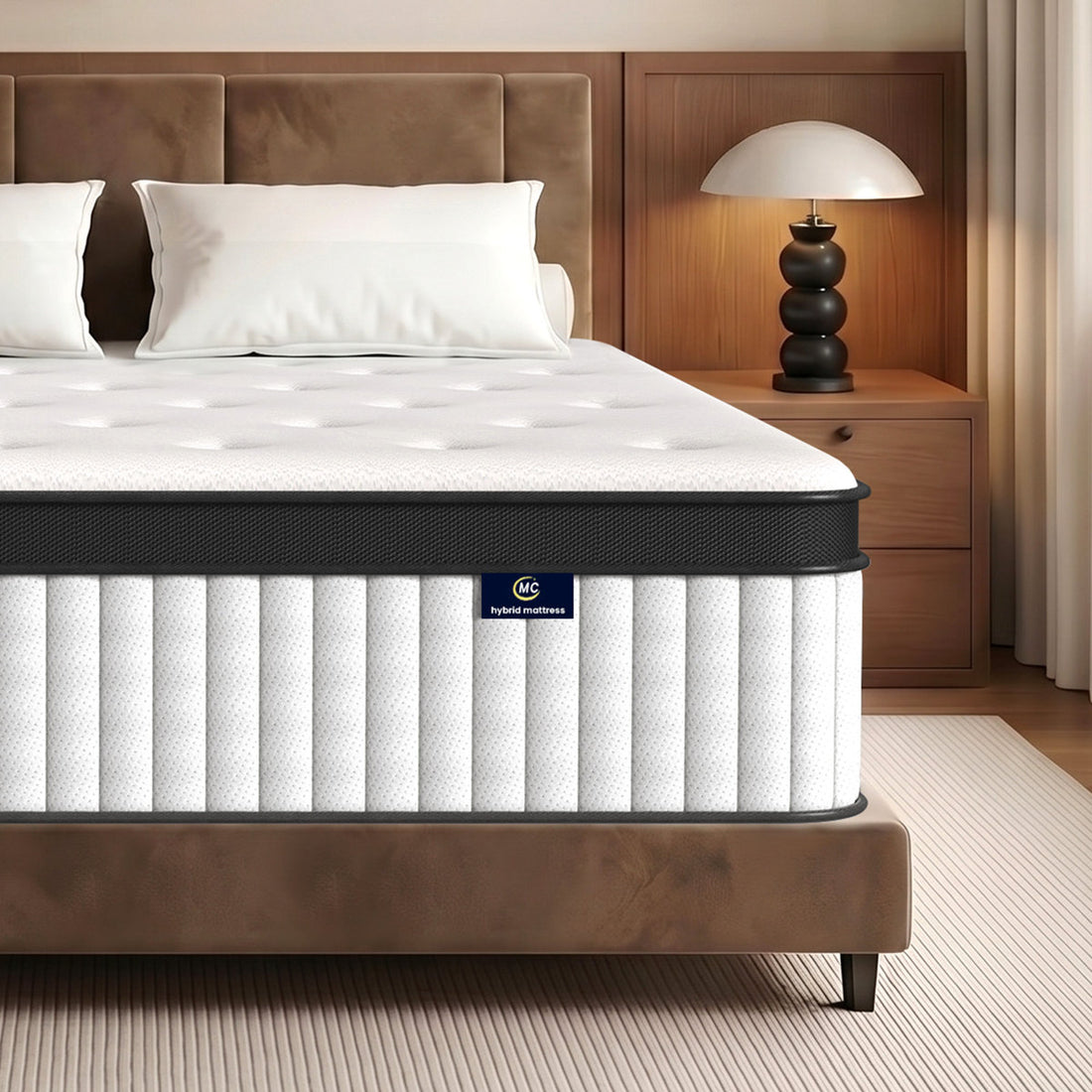 Medium Firm Hybrid Twin Mattress In A Box,Pocketed Coils,Fiberglass Free Bed Mattress for Motion Isolation & Edge Support