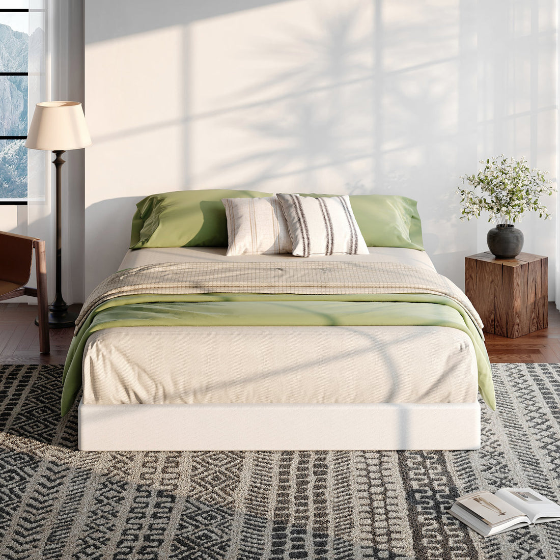 Ndayisenga 5" Low Profile Metal Box Spring with Fabric Cover, Heavy-Duty Steel Foundation, No-Squeak Support, Easy Assembly, Full Size