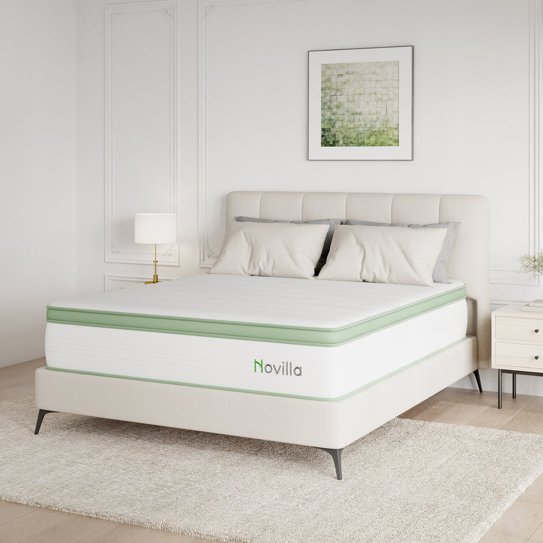Novilla 14" Medium Cooling Gel Memory Foam Hybrid Mattress, CertiPUR-US, OEKO-TEX Certified