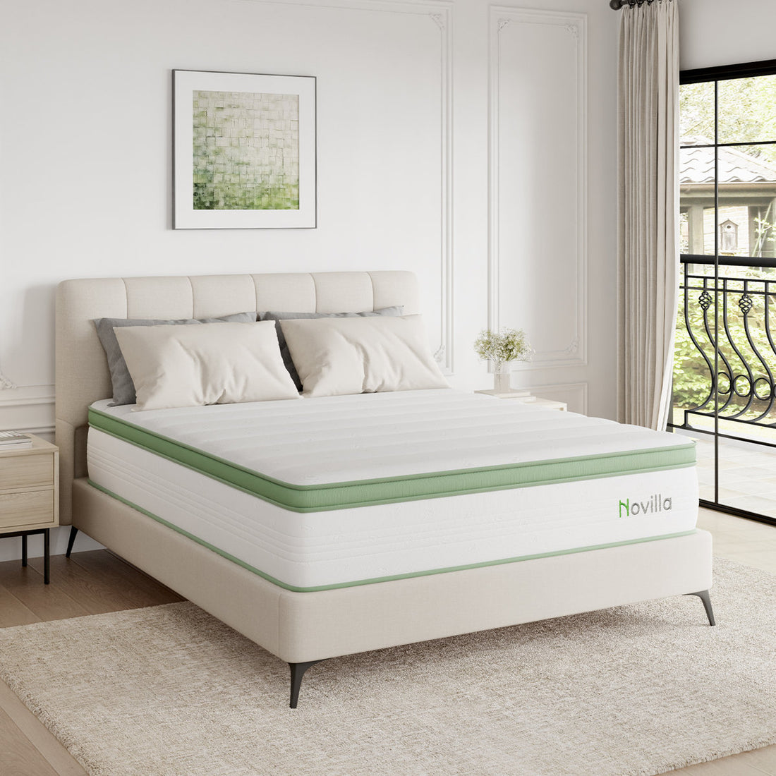 Novilla 14" Medium Cooling Gel Memory Foam Hybrid Mattress, CertiPUR-US, OEKO-TEX Certified