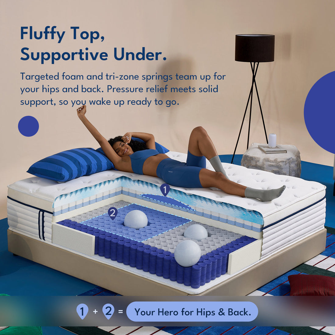 Queen Mattress in a Box, 12 inch Medium, Cooling Gel Memory Foam & Individually Pocket Springs for Motion Isolation & Pressure Relief, Medium Firm, CertiPUR‑US Certified