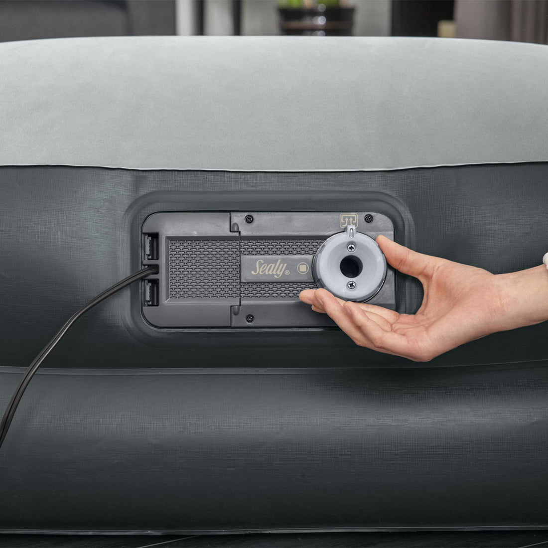 Sealy Tritech Inflatable Air Mattress Bed with Built-In AC Pump & Bag