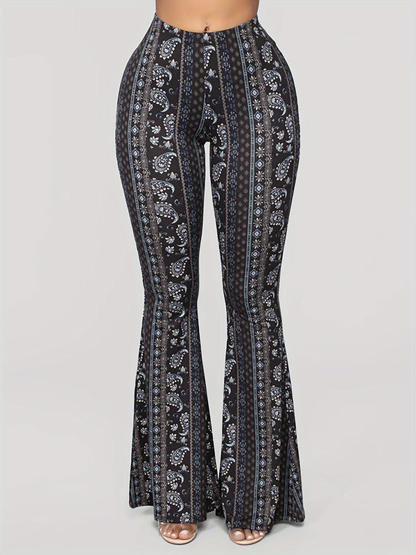 paisley casual flared pants high waisted taboo
