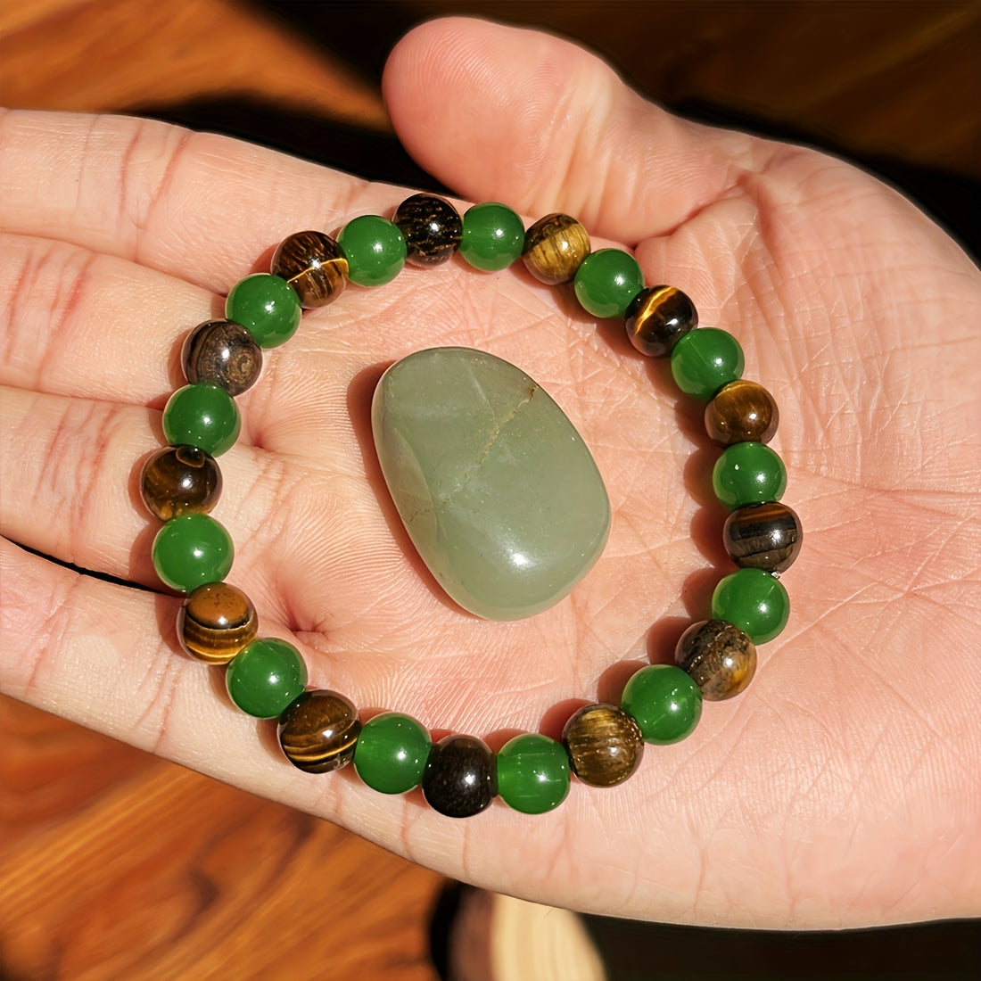 natural tigers eye stone bracelet handmade bohemian