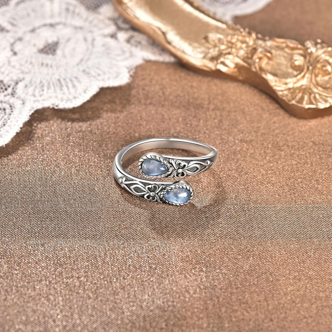 vintage imitation rings adjustable bow thumb ring