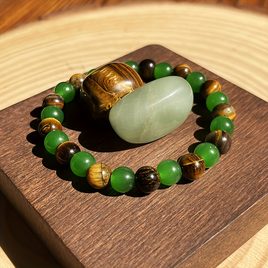 natural tigers eye stone bracelet handmade bohemian