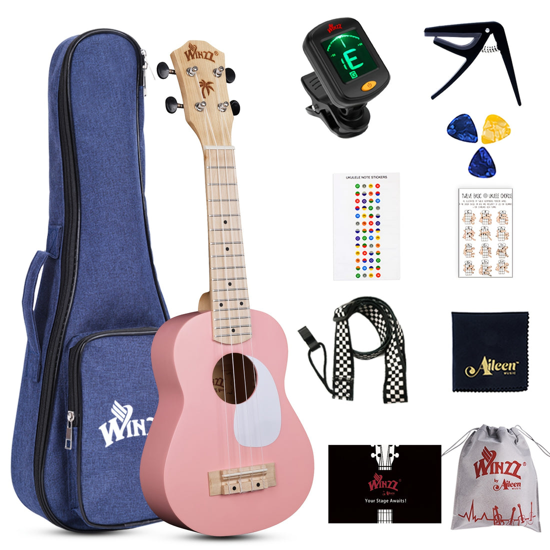 tg u2 21 inch ukulele pack bundle