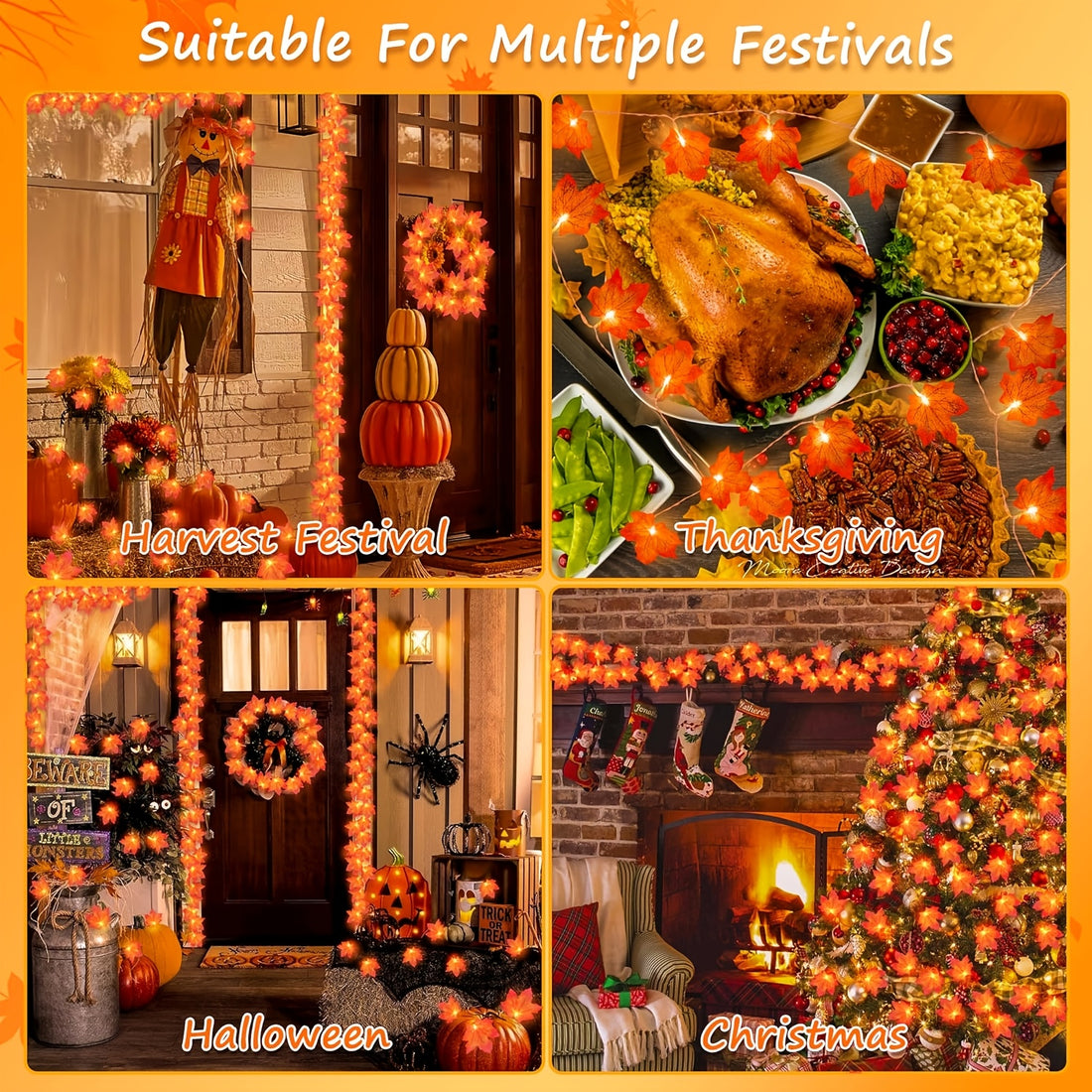 1 pack led battery powered maple leaf fairy indoor