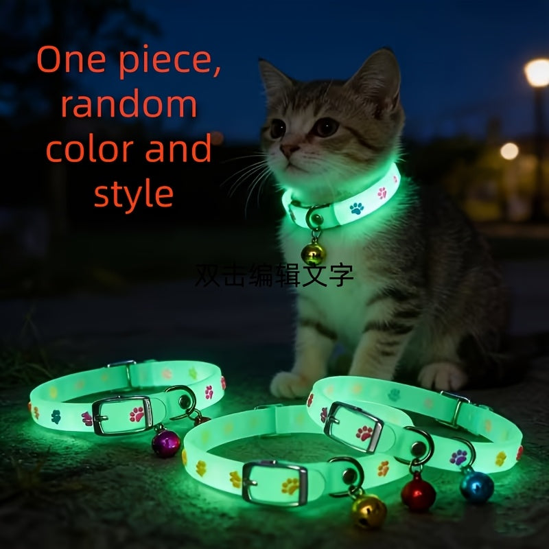 2pcs 1pc random color collar bell luminous night