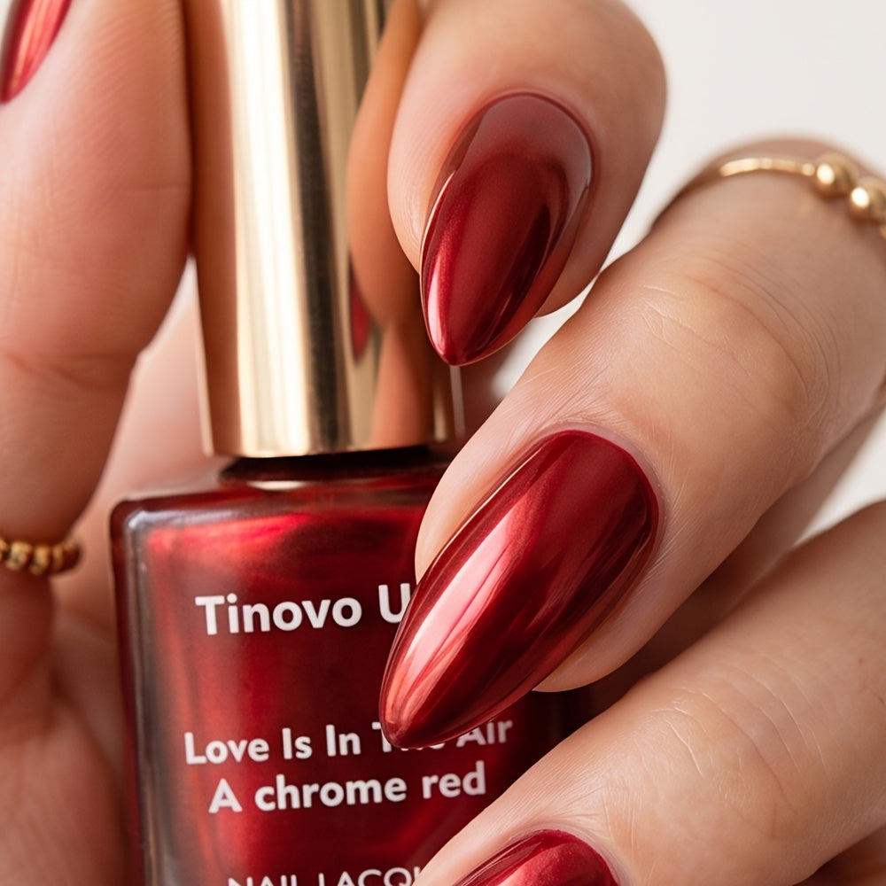 tinovo metallic burgundy nail polish 12ml natural quick