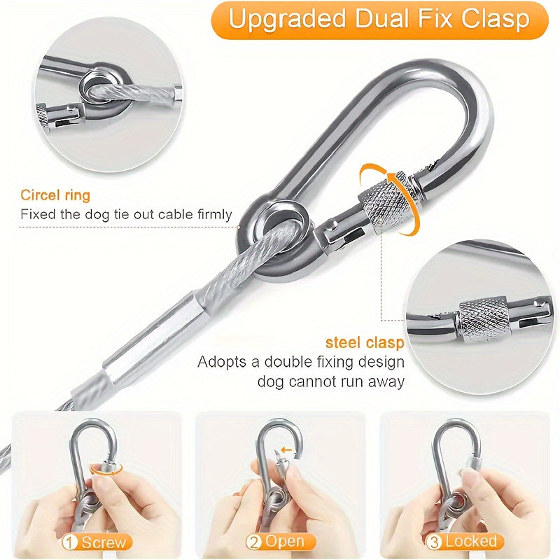 stainless leash features reflective rust proof