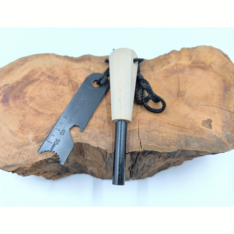 wood handle large flint wild survival fire