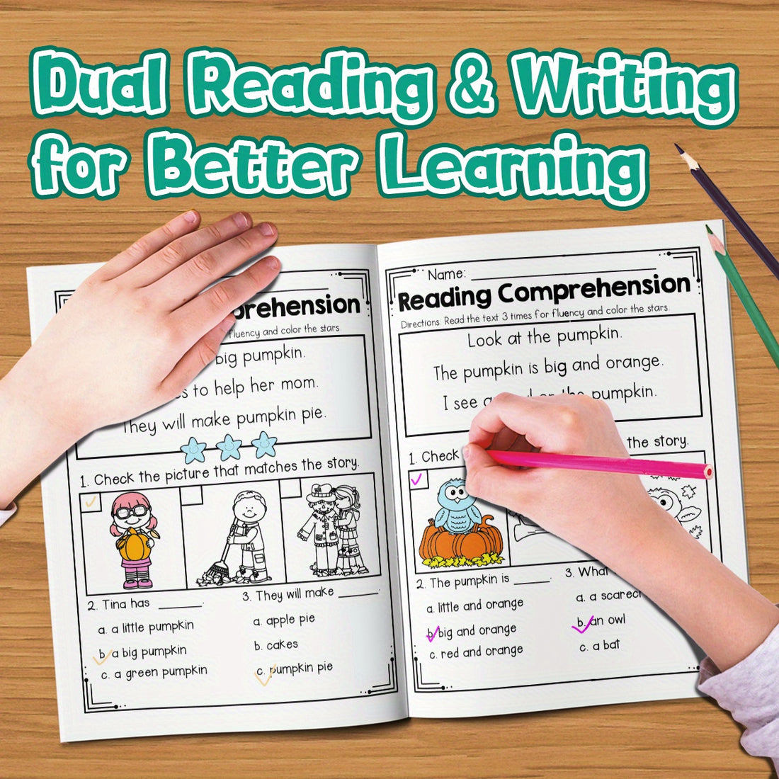 reading a fun workbook kids