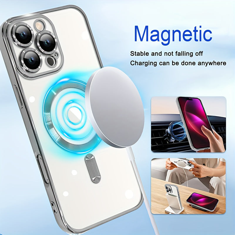 magnetic thin phone case plating full camera protection
