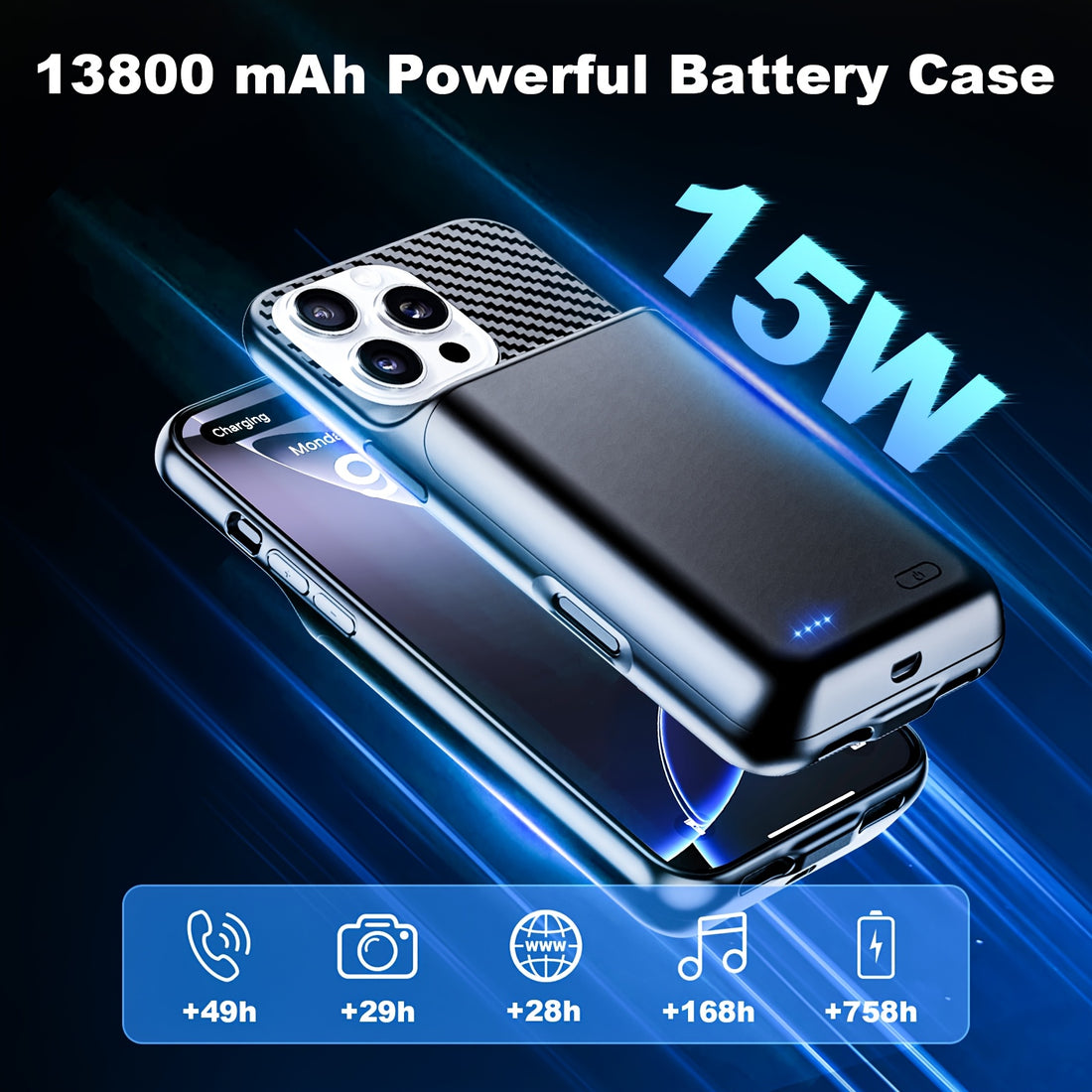 phone case 13800mah battery case 17 16 15 14 13 12