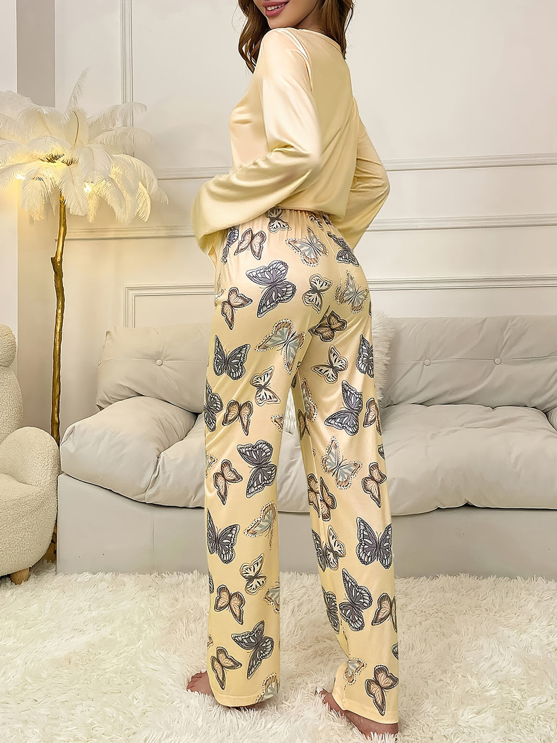 womens casual themed pajama set