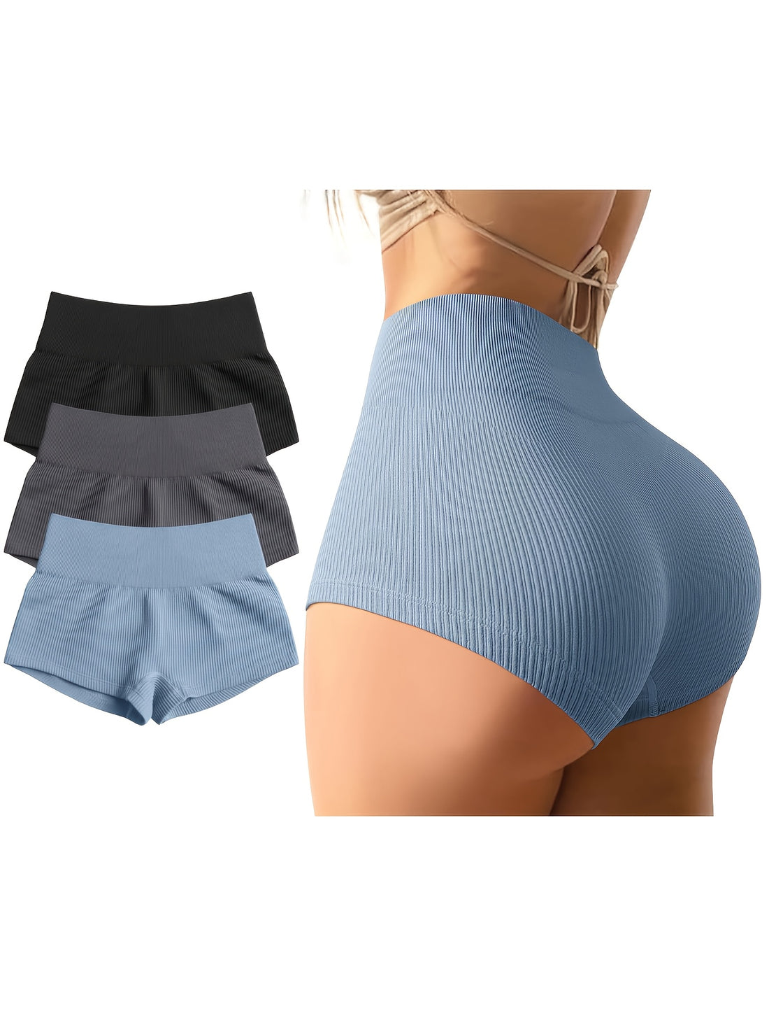 womens 3pcs yoga shorts high waist workout shorts temu