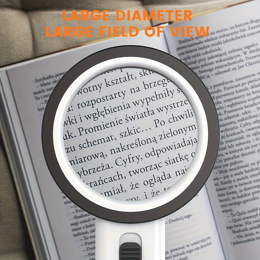 30 power handheld magnifying glass led light battery