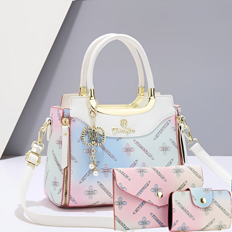 womens 3pcs handbag set fashion bag geometric
