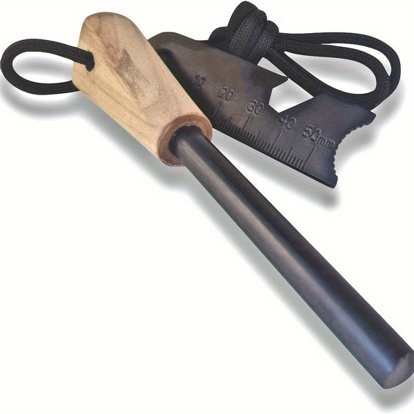 wood handle large flint wild survival fire