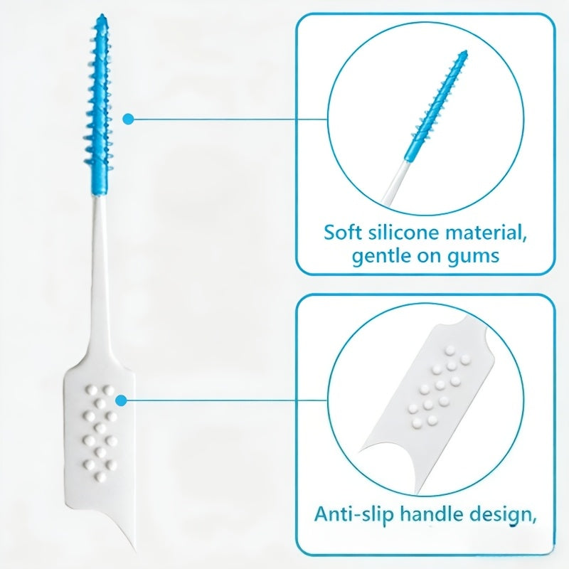 100 packs stylish mini floss brush mint floss stick