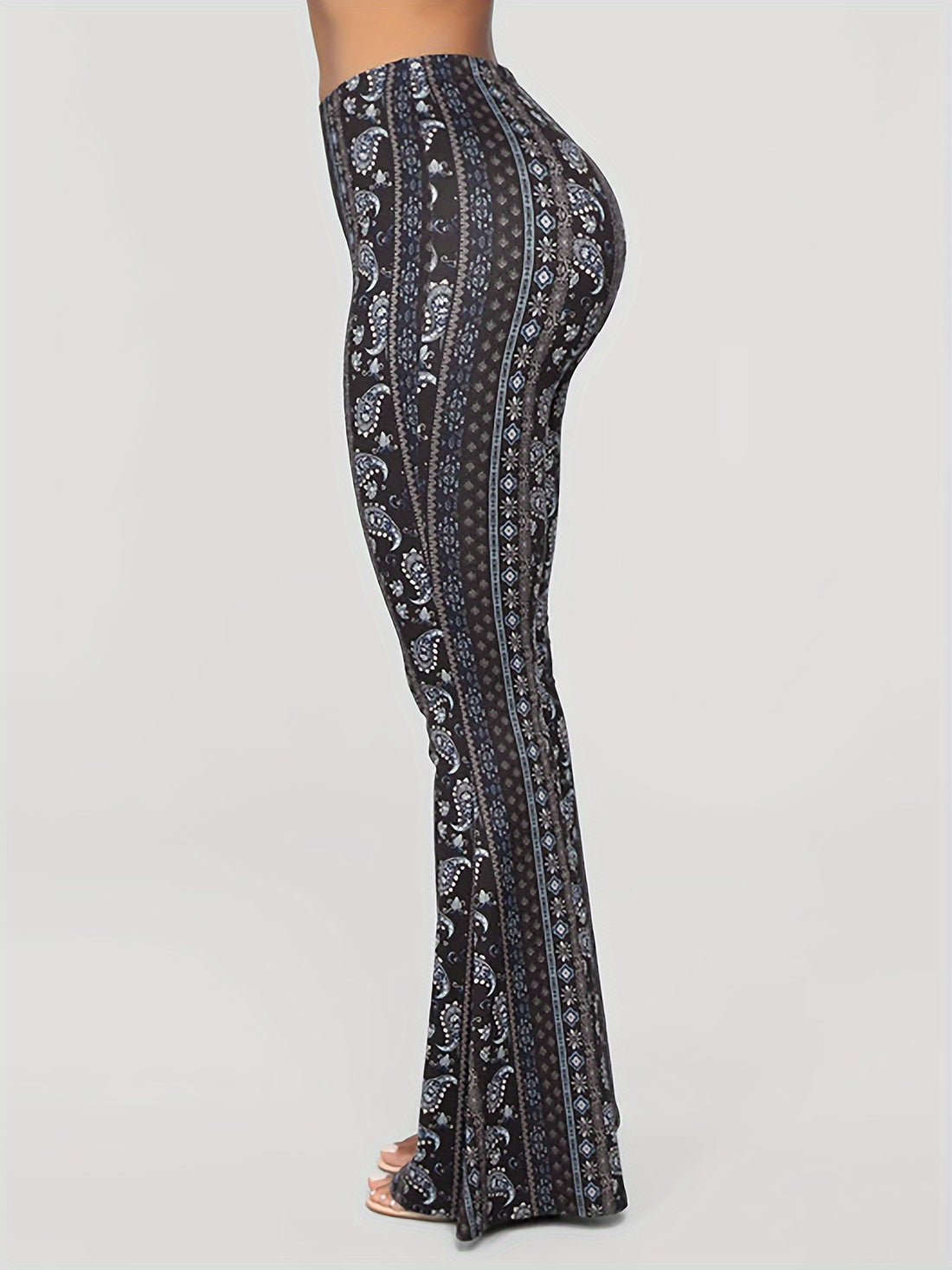 paisley casual flared pants high waisted taboo
