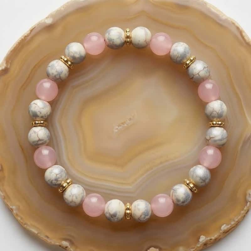 anxiety pink white contrast natural quartz womens