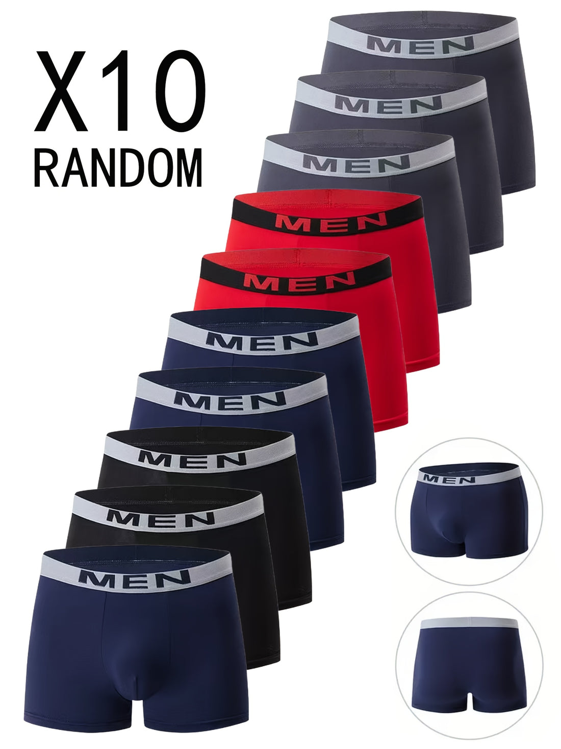 random 10 pcs assorted men color boxer briefs