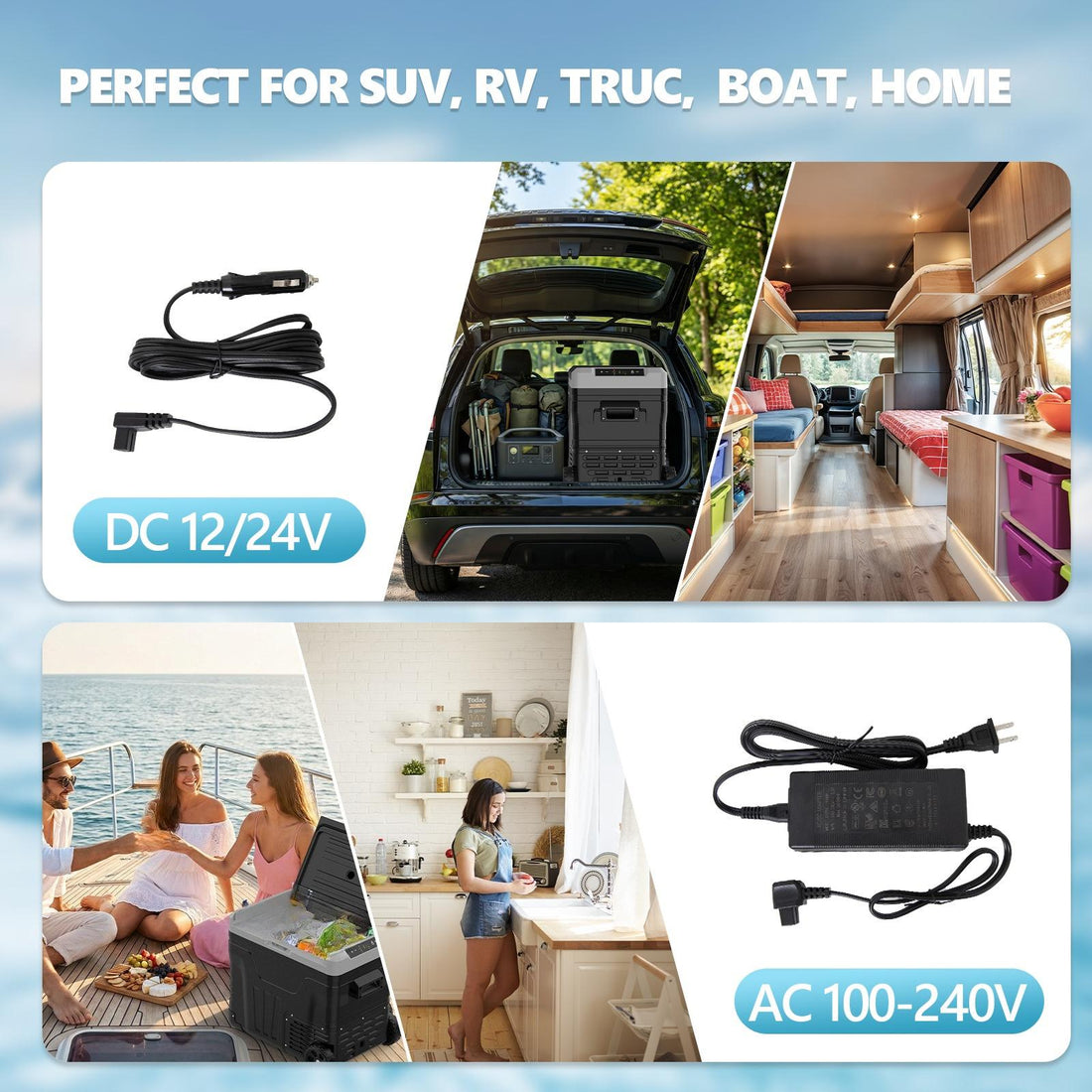 portable 12v 24v ac refrigerator freezer suitable car rv