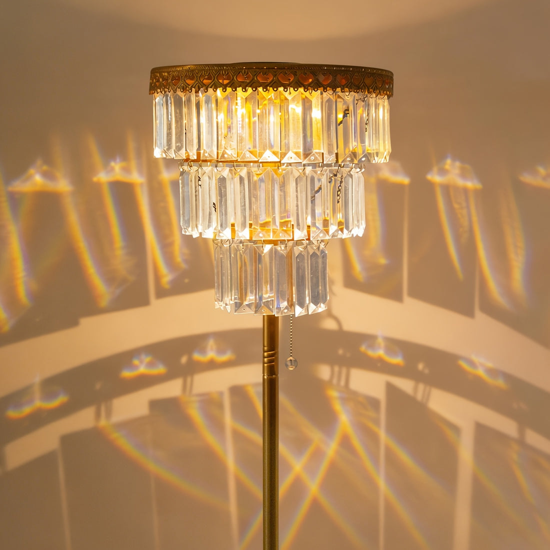 solar outdoor floor lamp 4ft crystal waterproof
