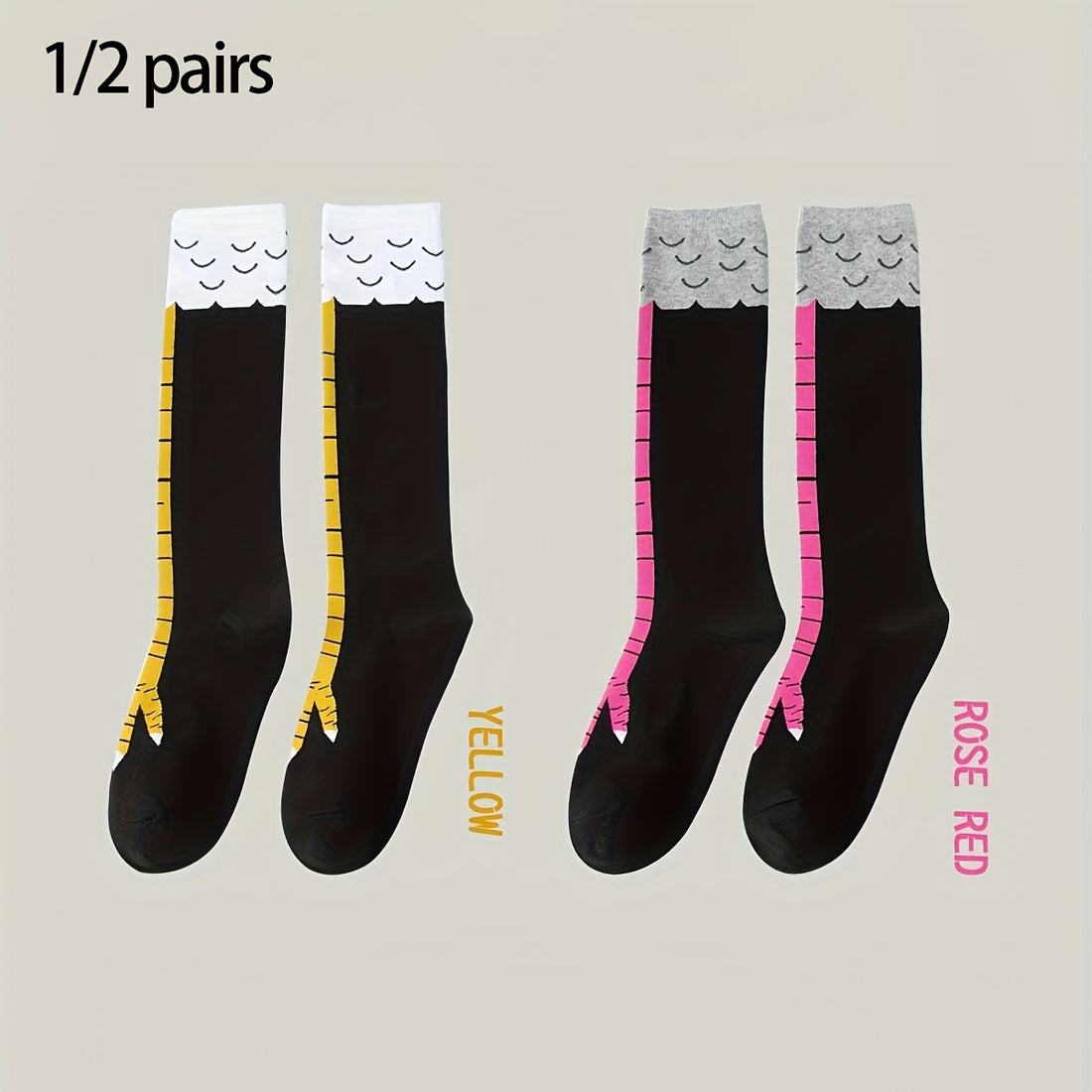 1 2 pack womens plus size socks quirky chicken